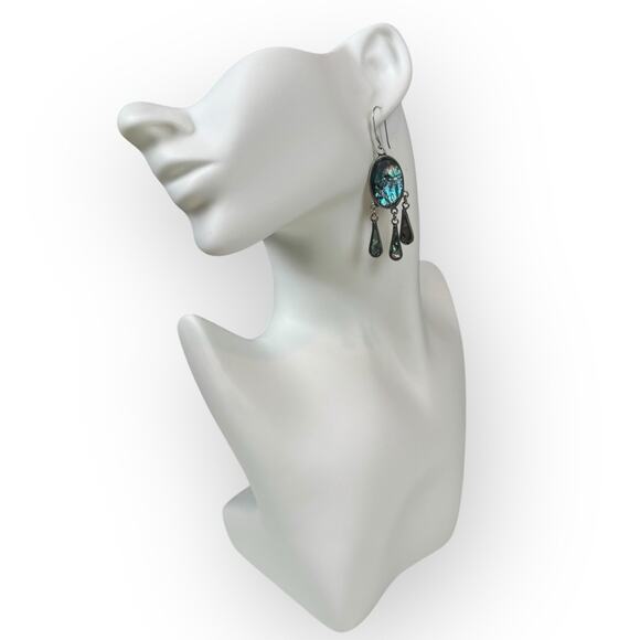 Vintage Abalone Chandelier Earrings - Picture 1 of 5